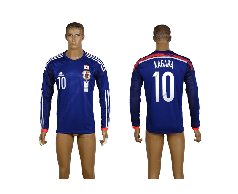 Japan 10 Kagawa 2014 World Cup Home Long Sleeve Thailand Jerseys