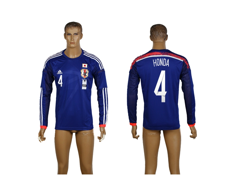 Japan 4 Honda 2014 World Cup Home Long Sleeve Thailand Jerseys