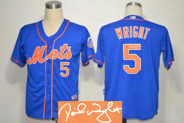 Mets 5 Wright Blue Signature Edition Youth Jerseys