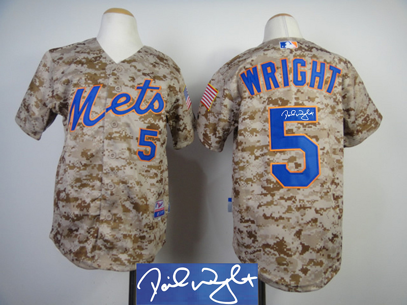 Mets 5 Wright Camo Signature Edition Jerseys