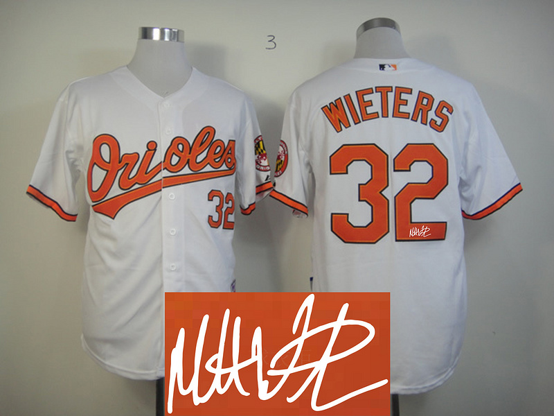 Orioles 32 Wieters White Signature Edition Jerseys