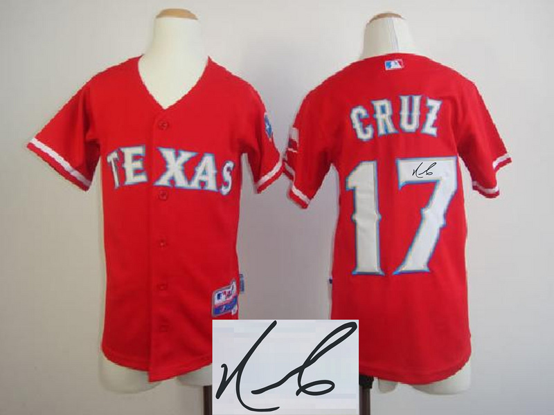 Rangers 17 Cruz Red Signature Edition Youth Jerseys