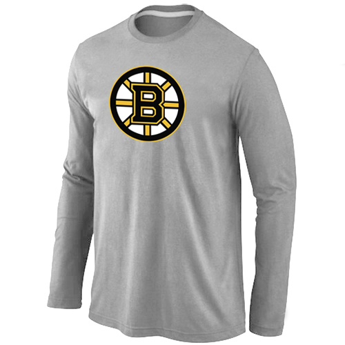 Boston Bruins Big & Tall Logo Grey Long Sleeve T Shirt