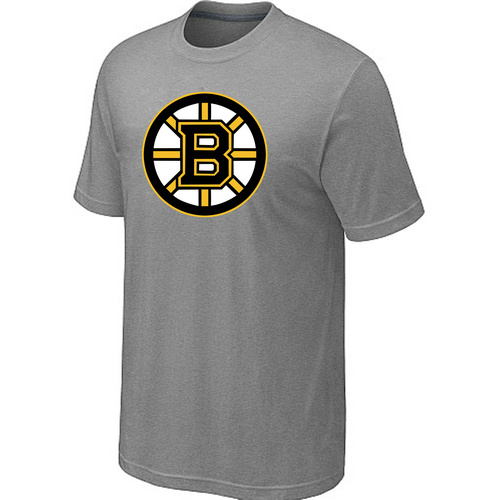 Boston Bruins Big & Tall Logo L.Grey T Shirt - Click Image to Close