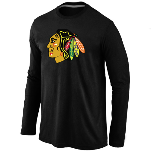 Chicago Blackhawks Big & Tall Logo Black Long Sleeve T Shirt