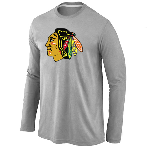 Chicago Blackhawks Big & Tall Logo Grey Long Sleeve T Shirt