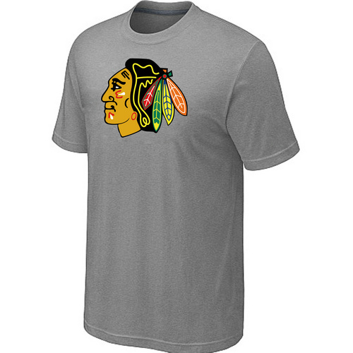Chicago Blackhawks Big & Tall Logo L.Grey T Shirt