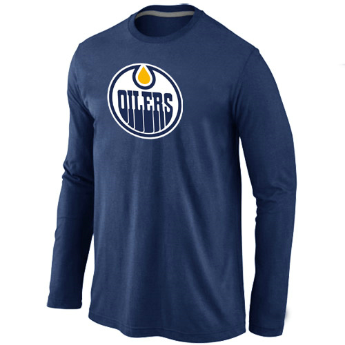 Edmonton Oilers Big & Tall Logo D.Blue Long Sleeve T Shirt
