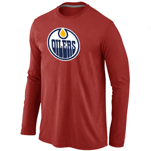 Edmonton Oilers Big & Tall Logo Red Long Sleeve T Shirt