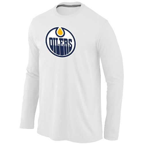 Edmonton Oilers Big & Tall Logo White Long Sleeve T Shirt