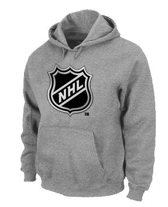 NHL Logo Big & Tall Pullover Hoodie Grey - Click Image to Close