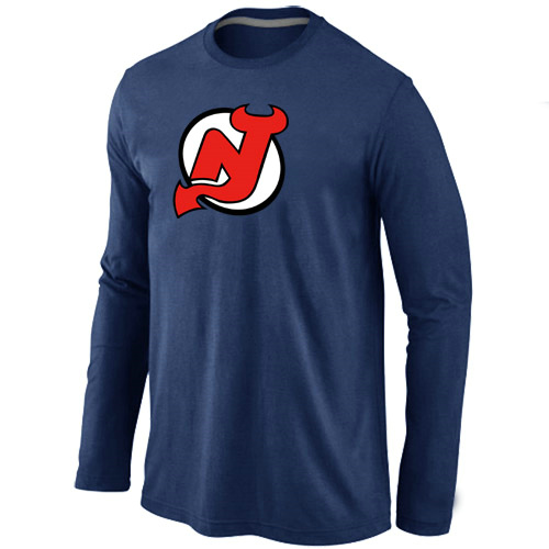 New Jersey Devils Big & Tall Logo D.Blue Long Sleeve T Shirt