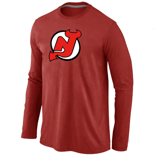 New Jersey Devils Big & Tall Logo Red Long Sleeve T Shirt