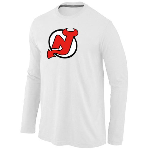 New Jersey Devils Big & Tall Logo White Long Sleeve T Shirt