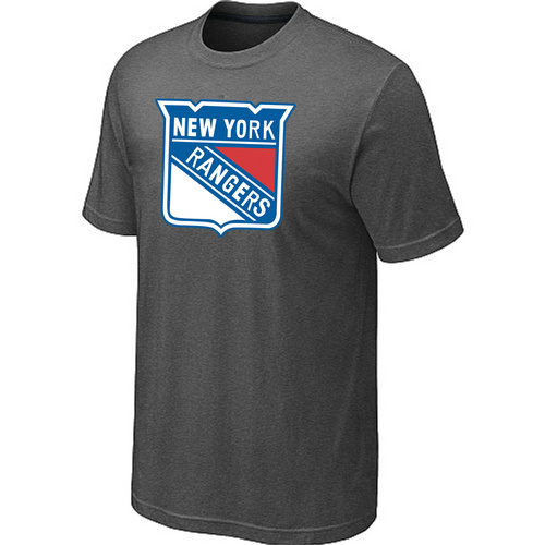 New York Rangers Big & Tall Logo D.Grey T Shirt - Click Image to Close