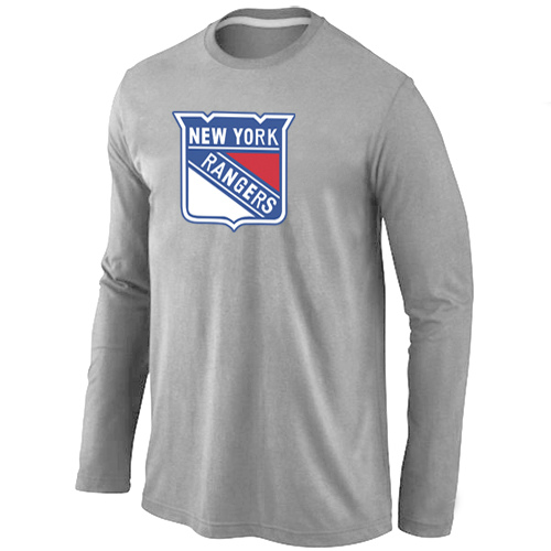 New York Rangers Big & Tall Logo Grey Long Sleeve T Shirt