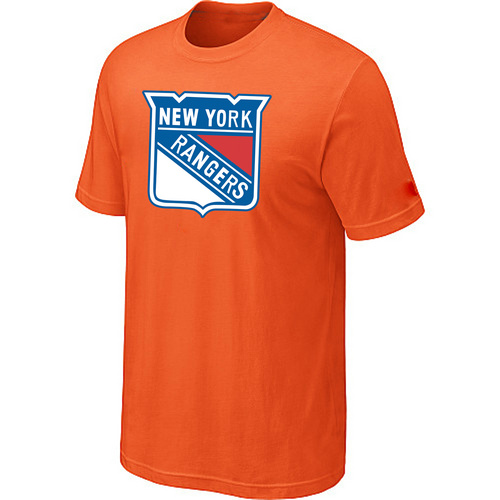 New York Rangers Big & Tall Logo Orange T Shirt - Click Image to Close