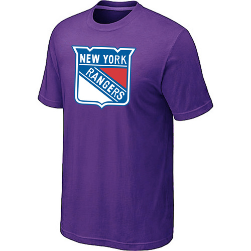 New York Rangers Big & Tall Logo Purple T Shirt - Click Image to Close