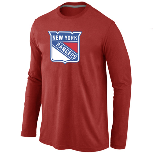 New York Rangers Big & Tall Logo Red Long Sleeve T Shirt