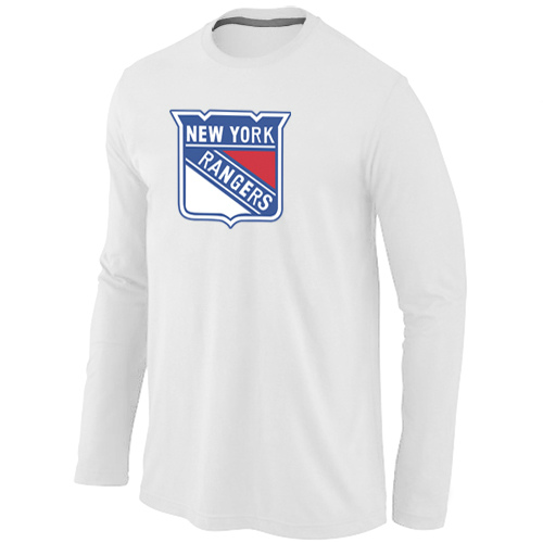 New York Rangers Big & Tall Logo White Long Sleeve T Shirt