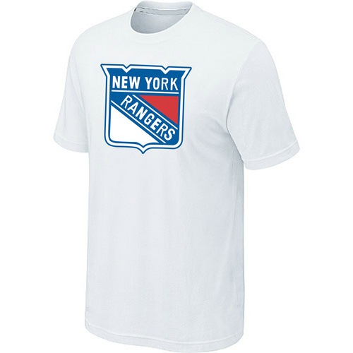 New York Rangers Big & Tall Logo White T Shirt - Click Image to Close