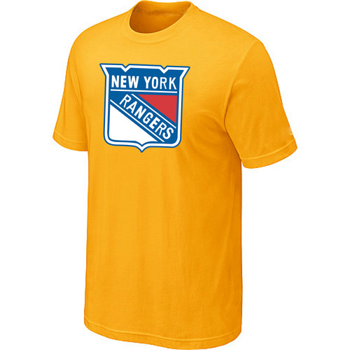New York Rangers Big & Tall Logo Yellow T Shirt - Click Image to Close