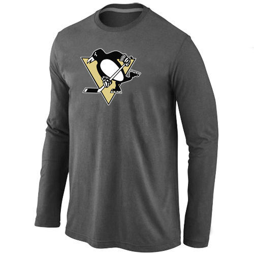 Pittsburgh Penguins Big & Tall Logo D.Grey Long Sleeve T Shirt Pittsburgh Penguins Big & Tall Logo D.Grey Long Sleeve T Shirt