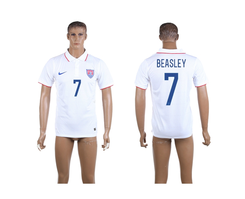 USA 7 Beasley 2014 World Cup Home Thailand Soccer Jersey