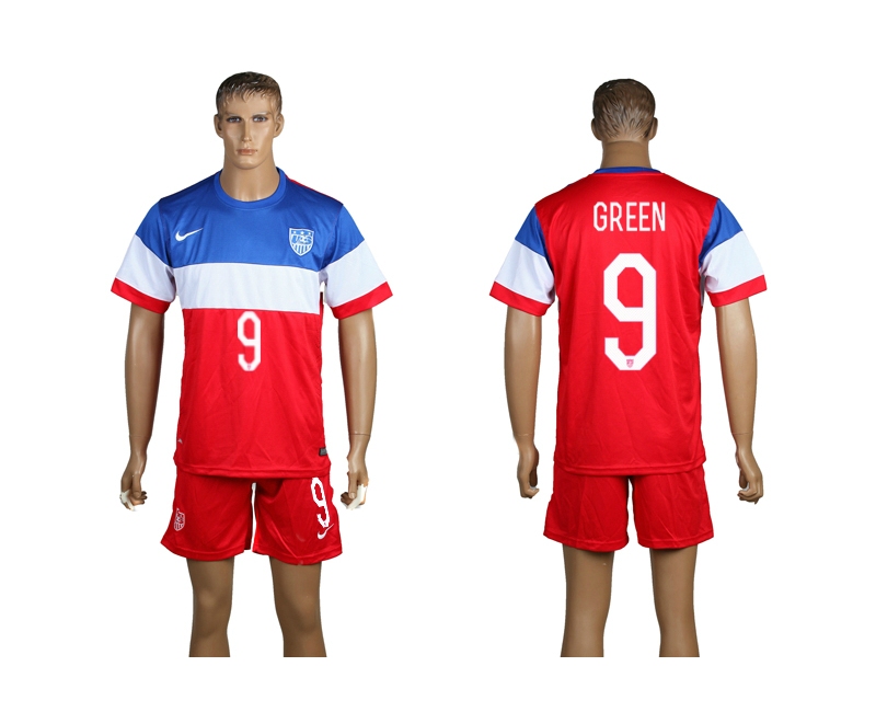 USA 9 Green 2014 World Cup Away Soccer Jersey USA 9 Green 2014 World Cup Away Soccer Jersey