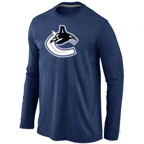 Vancouver Canucks Big & Tall Logo D.Blue Long Sleeve T Shirt