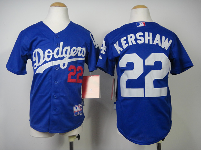 Dodgers 22 Kershaw Blue Youth Jersey