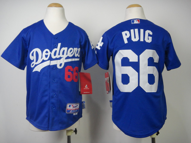 Dodgers 66 Puig Blue Youth Jersey