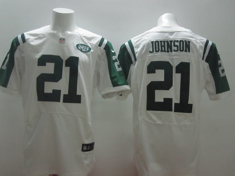 Nike Jets 21 Johnson White Elite Jersey