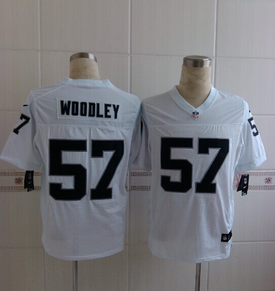 Nike Raiders 57 Woodley White Elite Jerseys