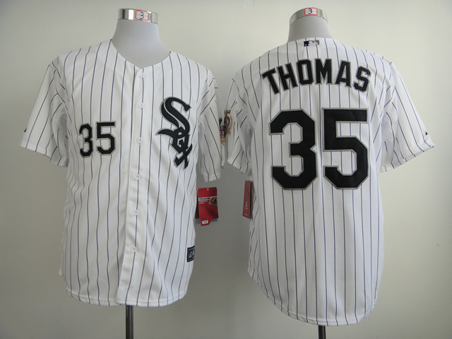White Sox 35 Thomas White With 75 Years Patch Jerseys