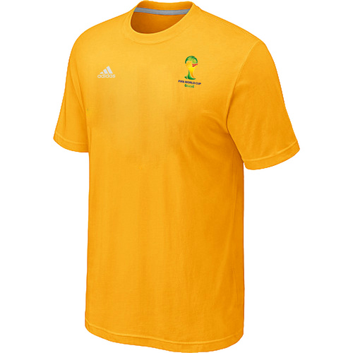 Adidas 2014 FIFA World Cup Men T-Shirt Yellow - Click Image to Close