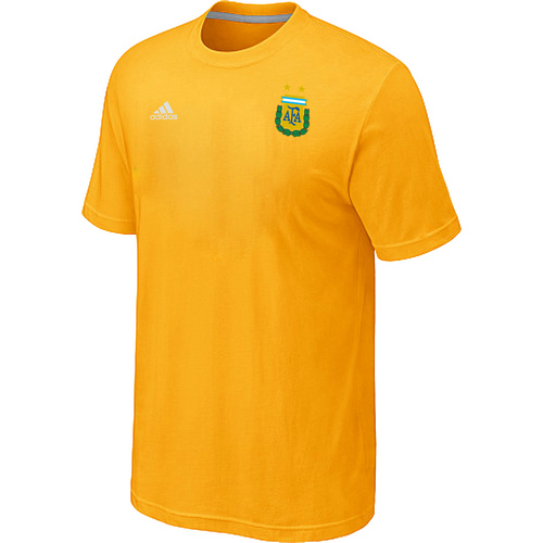 Adidas National Team Argentina Men T-Shirt Yellow - Click Image to Close