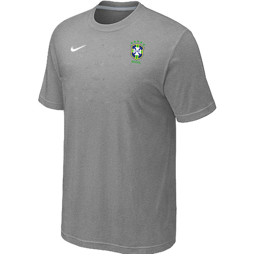 Nike National Team Brazil Men T-Shirt L.Grey - Click Image to Close