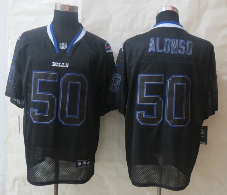 Nike Bills 50 Alonso Lights Out Black Elite Jerseys