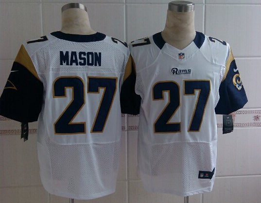 Nike Rams 27 Mason White Elite Jersey
