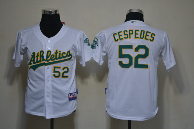Athletics 52 Cespedes White Youth Jersey