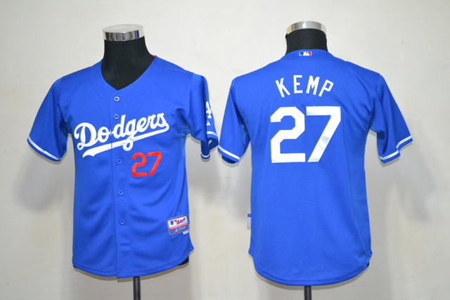 Dodgers 27 Kemp Blue Youth Jersey