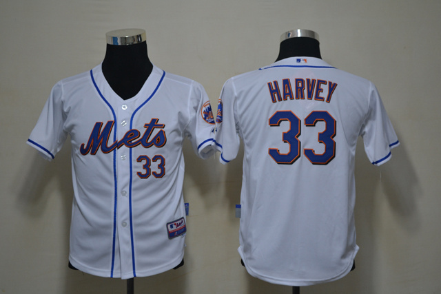 Mets 33 Harvey White Youth Jersey