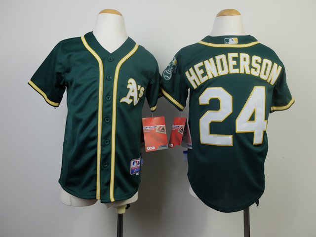 Athletics 24 Henderson Green Cool Base Youth Jersey