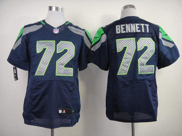 Nike Seahawks 72 Bennett Blue Elite Jerseys