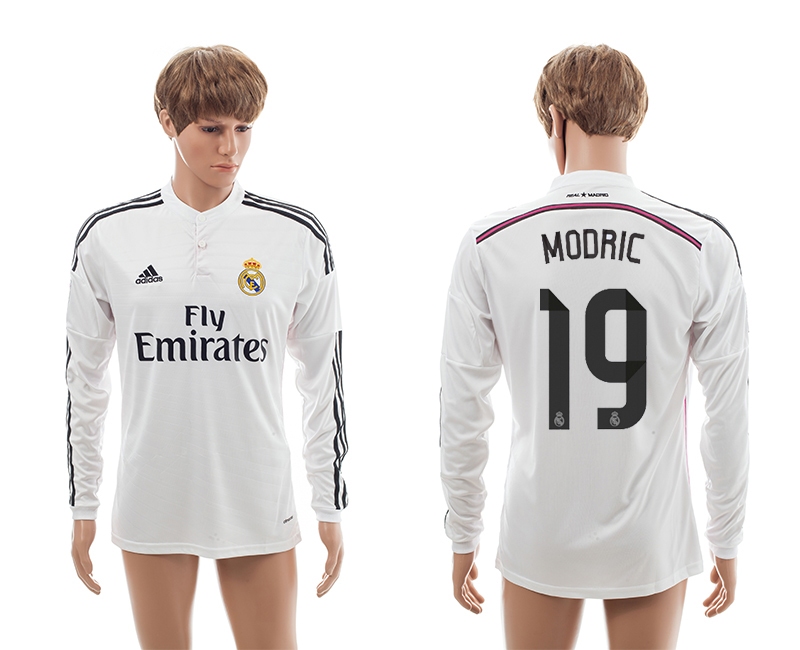 2014-15 Real Madrid 19 Modric Home Long Sleeve Thailand Jerseys 2014-15 Real Madrid 19 Modric Home Long Sleeve Thailand Jerseys