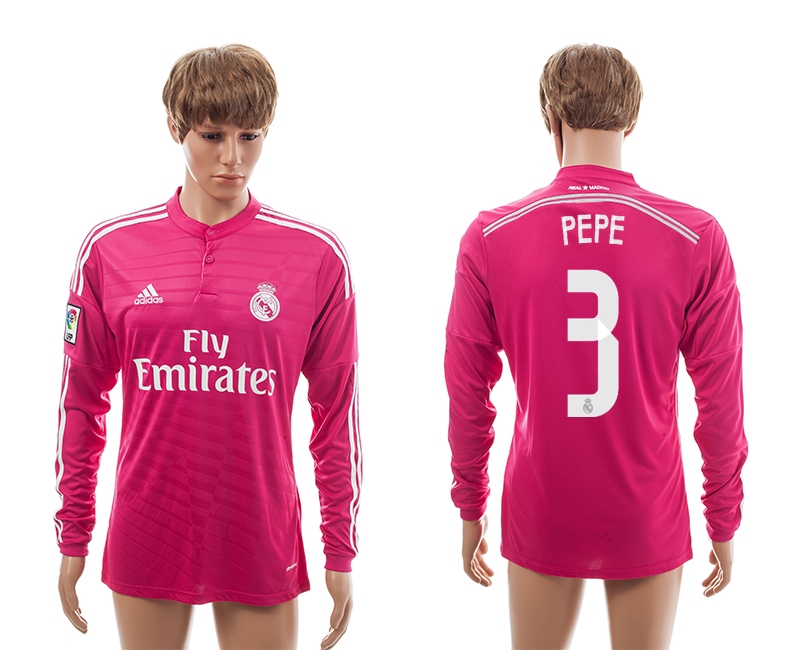 2014-15 Real Madrid 3 Pepe Away Long Sleeve Thailand Jerseys