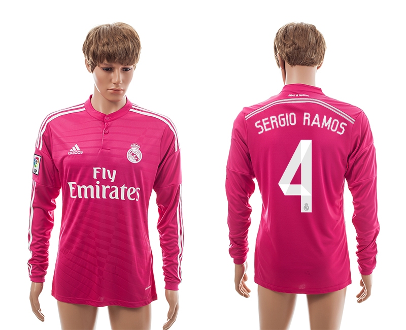 2014-15 Real Madrid 4 Sergio Ramos Away Long Sleeve Thailand Jerseys