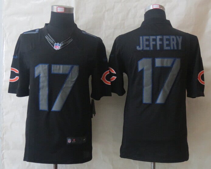 Nike Bears 17 Jeffery Impact Limited Black Jerseys