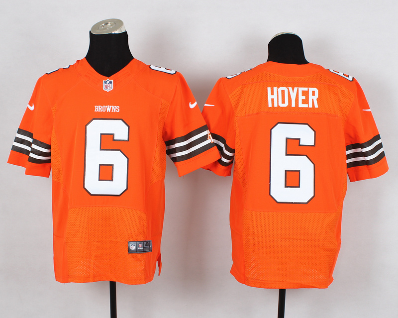 Nike Browns 6 Hoyer Orange Elite Jersey